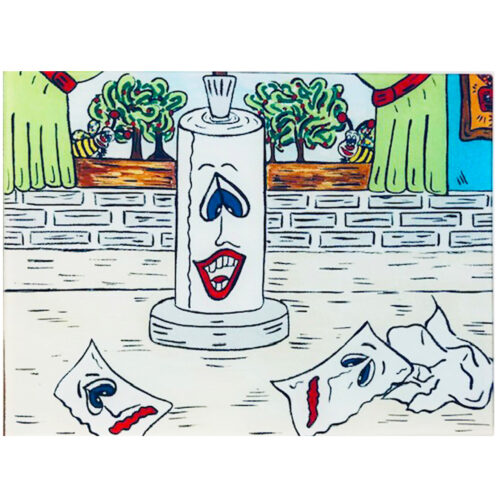Rip, Yank and Pull Glass Cutting Board 15″x11″ - Original Artwork by Robin Babitt