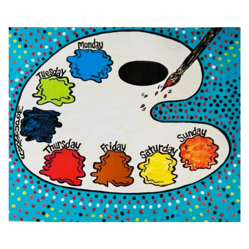 Colors in a Week 50"x60" Cozy Fleece Blanket - Original Artwork by Robin Babitt