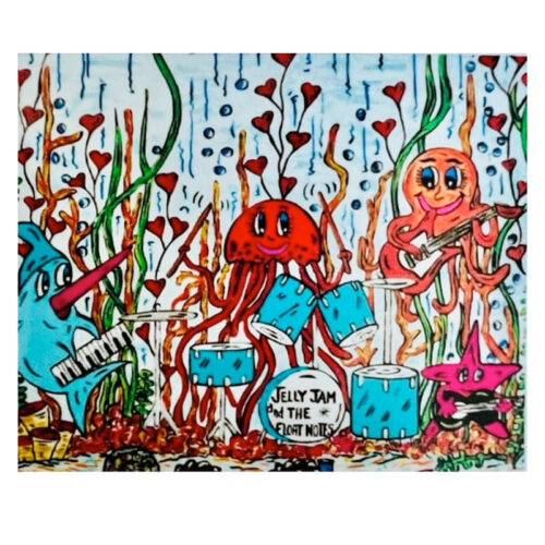 Jelly Jam and The Float Notes Cozy Fleece Blanket - Original Artwork by Robin Babitt