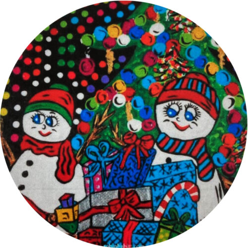 The Snowballs Glass Cutting Board 12″ Round - Original Artwork by Robin Babitt