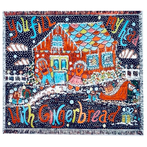 You Fill My Head with Gingerbread Woven Throw Blanket - Original Artwork by Robin Babitt
