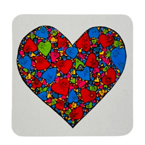 Beautiful Heart Cork-backed Coasters Set of 4 - Original Artwork by Robin Babitt