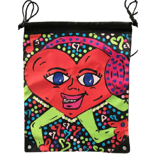 Heartbeat Drawstring Backpack - Original Artwork by Robin Babitt