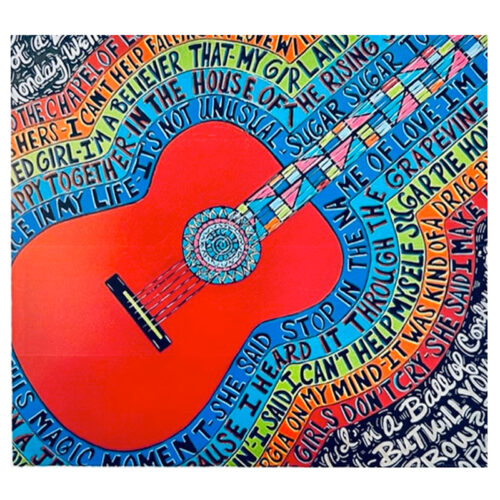 Strummin 50x60 Fleece Throw Blanket - Original Artwork by Robin Babitt