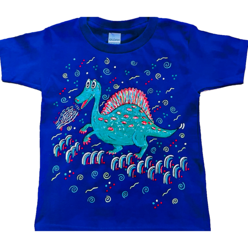 Dino - Size 4T - Purple - t-shirt - = Artwork by Robin Babitt