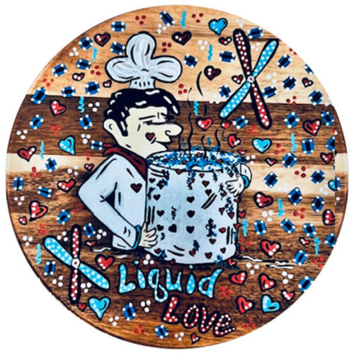 Liquid Love Lazy Susan (Handpainted) 17″ Round - Original Artwork by Robin Babitt