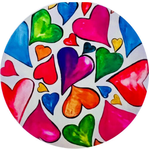 FLOATING HEARTS Glass cutting board - Original Artwork by Robin Babitt