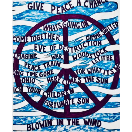 Give Peace a Chance - Fleece Blanket - Original Artwork by Robin Babitt